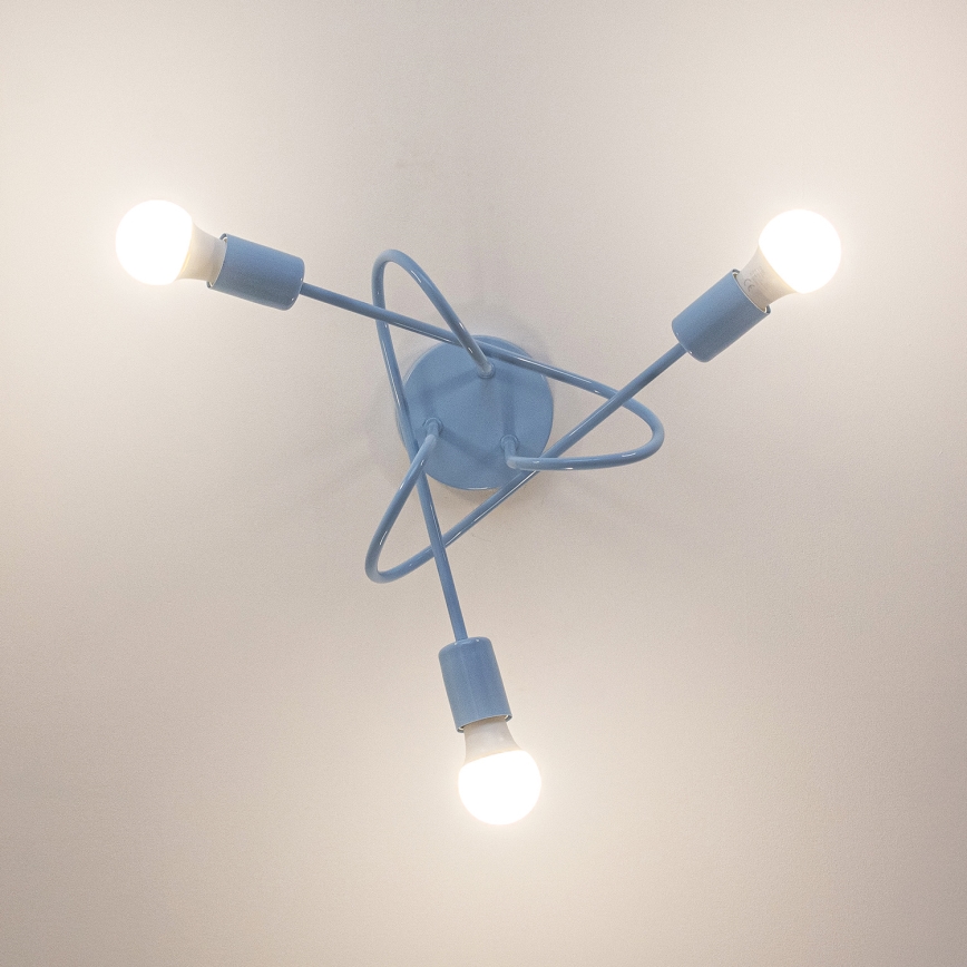 Plafoniera OXFORD 3xE27/15W/230V blu