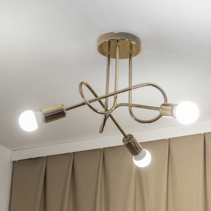 Plafoniera OXFORD 3xE27/15W/230V, dorata