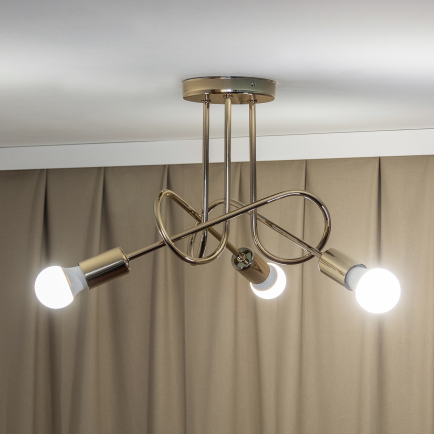 Plafoniera OXFORD 3xE27/15W/230V, dorata