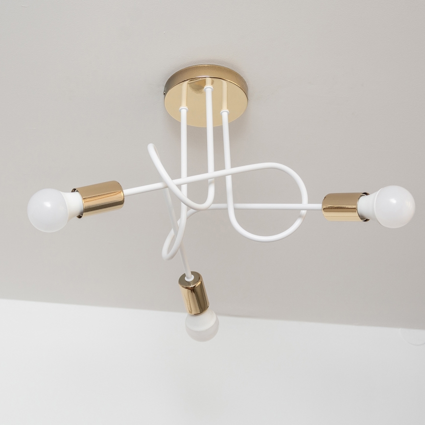 Plafoniera OXFORD 3xE27/15W/230V oro/bianco