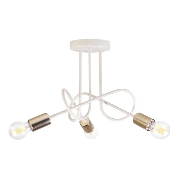 Plafoniera OXFORD 3xE27/15W/230V ottone/bianco