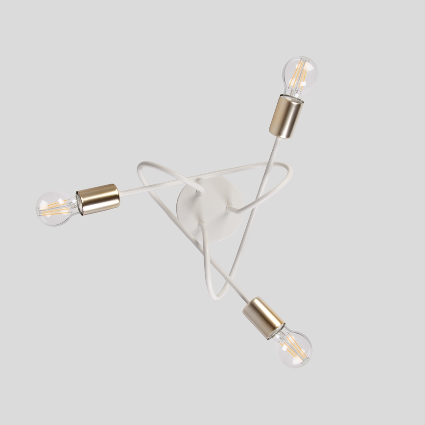 Plafoniera OXFORD 3xE27/15W/230V ottone/bianco
