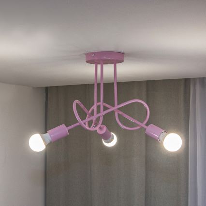 Plafoniera OXFORD 3xE27/15W/230V rosa