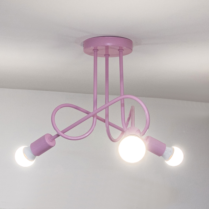 Plafoniera OXFORD 3xE27/15W/230V rosa