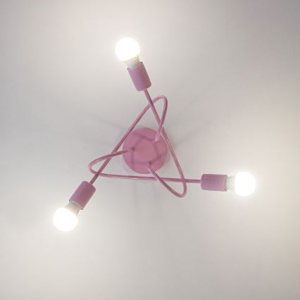 Plafoniera OXFORD 3xE27/15W/230V rosa