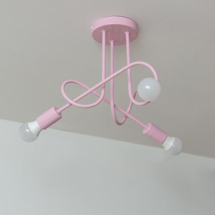 Plafoniera OXFORD 3xE27/15W/230V rosa