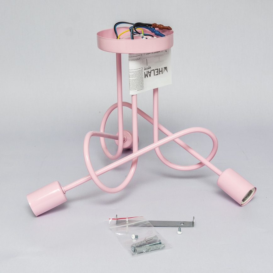 Plafoniera OXFORD 3xE27/15W/230V rosa