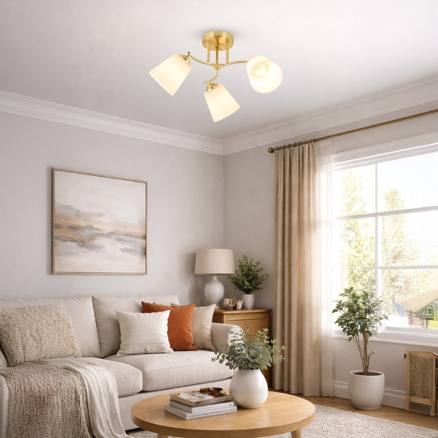 Plafoniera PAFOS 3xE27/15W/230V, finitura oro