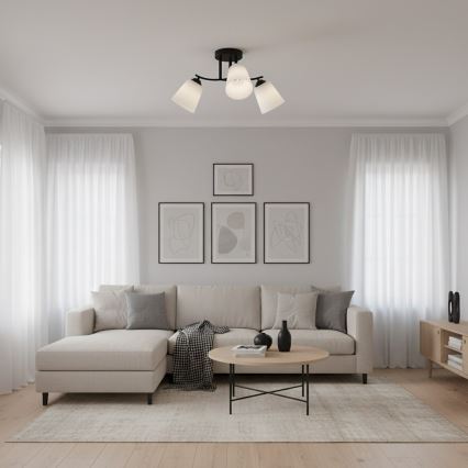 Plafoniera PAFOS 3xE27/15W/230V nero