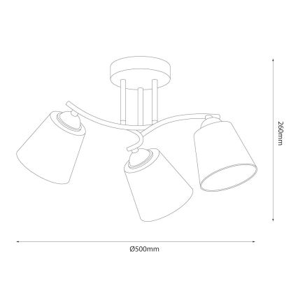 Plafoniera PAFOS 3xE27/15W/230V nero