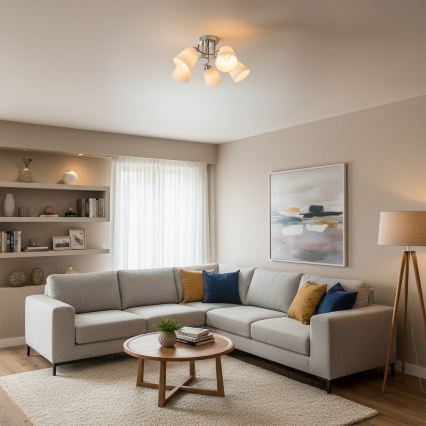 Plafoniera PAFOS 5xE27/15W/230V cromo lucido