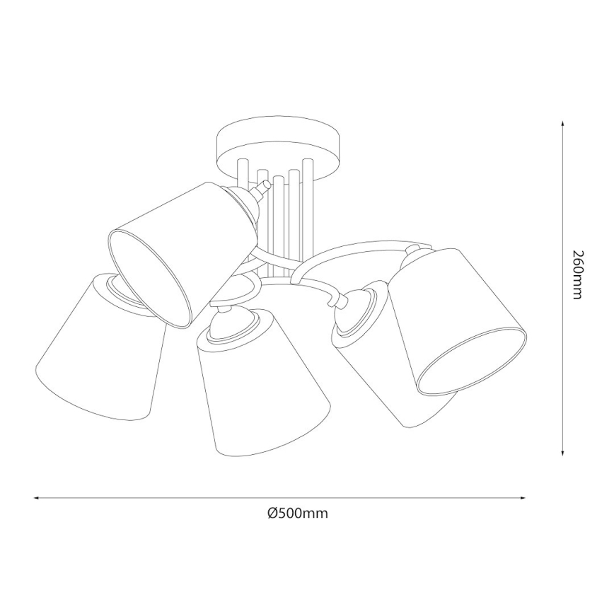 Plafoniera PAFOS 5xE27/15W/230V cromo lucido