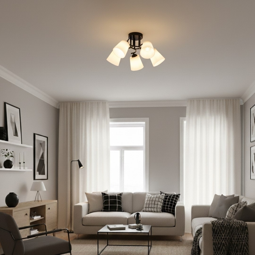 Plafoniera PAFOS 5xE27/15W/230V nera