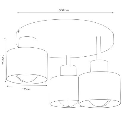 Plafoniera PARKLA 3xE27/15W/230V beige