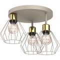 Plafoniera PARKLA 3xE27/15W/230V beige/oro