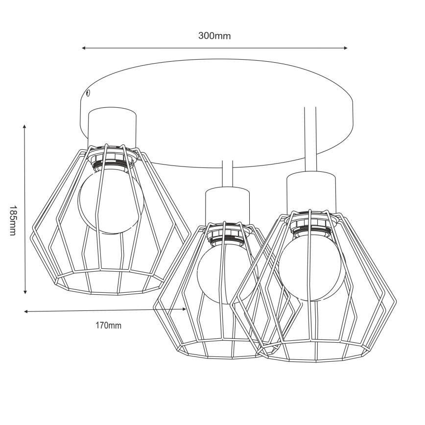 Plafoniera PARKLA 3xE27/15W/230V beige/oro