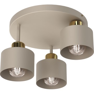 Plafoniera PARKLA 3xE27/15W/230V beige/oro