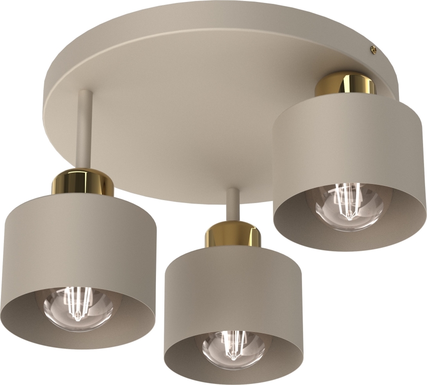 Plafoniera PARKLA 3xE27/15W/230V beige/oro