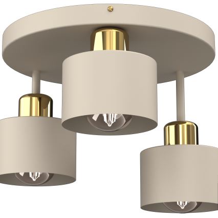 Plafoniera PARKLA 3xE27/15W/230V beige/oro