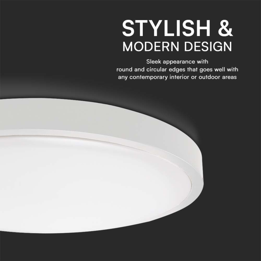 Plafoniera per bagno LED/18W/230V 3000K IP44 Ø 25 cm bianca
