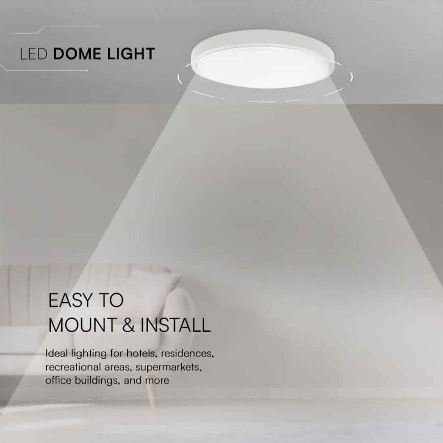 Plafoniera per bagno LED/18W/230V 3000K IP44 Ø 25 cm bianca