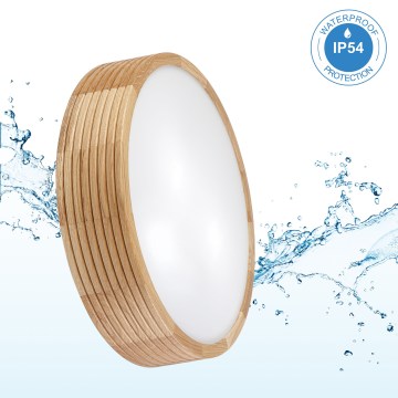 Plafoniera per bagno LINARO 3xE27/15W/230V IP54 rovere, diam. 37 cm