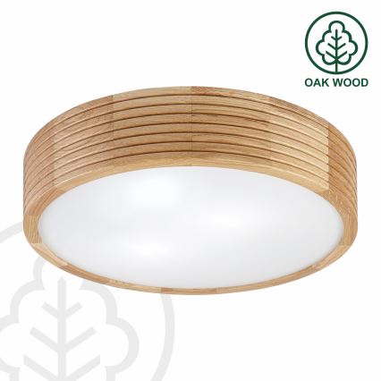 Plafoniera per bagno LINARO 3xE27/15W/230V IP54 rovere, diam. 37 cm