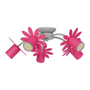 Plafoniera per bambini FIORE 5xGU10/40W/230V rosa scuro