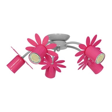Plafoniera per bambini FIORE 5xGU10/40W/230V rosa scuro