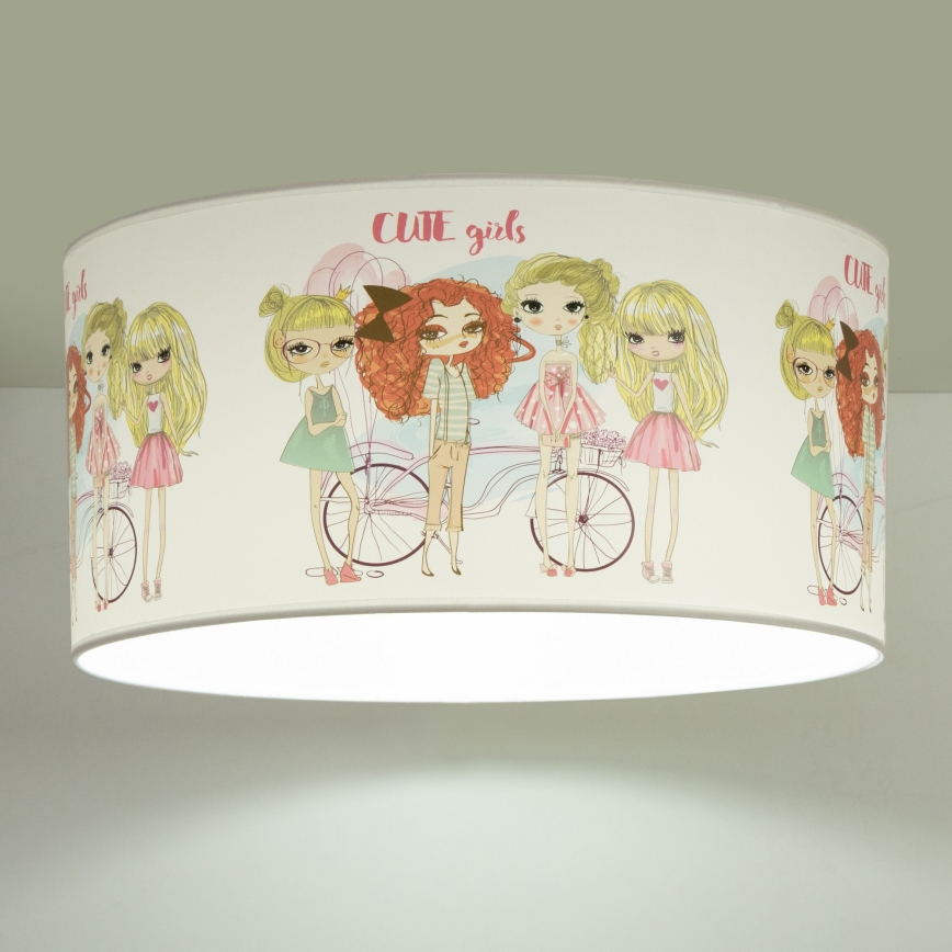 Plafoniera per bambini GIRLS VIBES 1xE27/60W/230V Ø 40 cm per ragazze