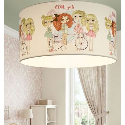 Plafoniera per bambini GIRLS VIBES 1xE27/60W/230V Ø 40 cm per ragazze