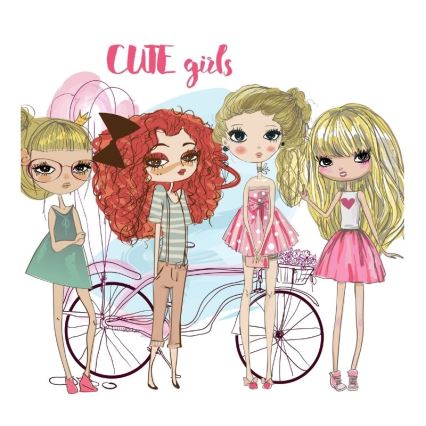 Plafoniera per bambini GIRLS VIBES 1xE27/60W/230V Ø 40 cm per ragazze