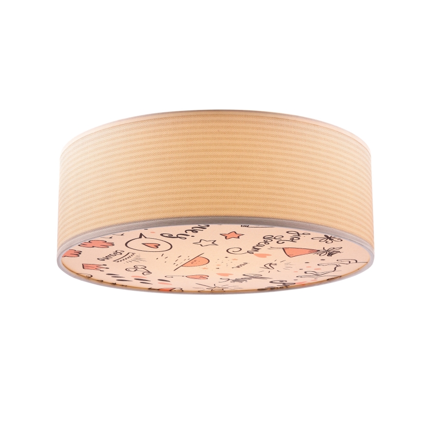 Plafoniera per bambini KIDDY 2xE27/40W/230V beige/rosa