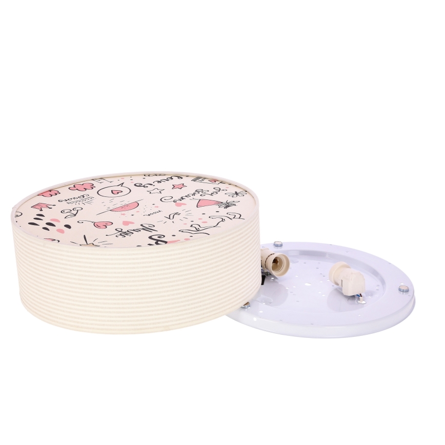 Plafoniera per bambini KIDDY 2xE27/40W/230V beige/rosa