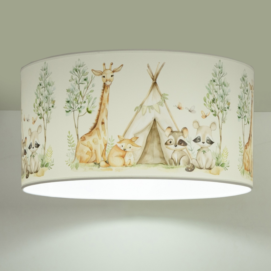 Plafoniera per bambini KIDS ROOM 1xE27/60W/230V Ø 40 cm con animaletti