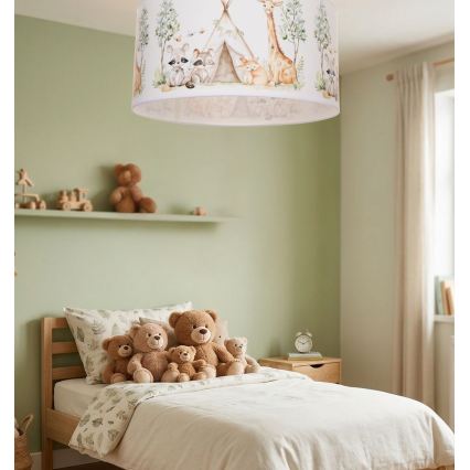 Plafoniera per bambini KIDS ROOM 1xE27/60W/230V Ø 40 cm con animaletti