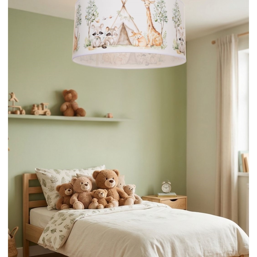 Plafoniera per bambini KIDS ROOM 1xE27/60W/230V Ø 40 cm con animaletti
