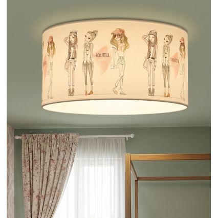 Plafoniera per cameretta GIRLS VIBES 1xE27/60W/230V diam. 40 cm per ragazze