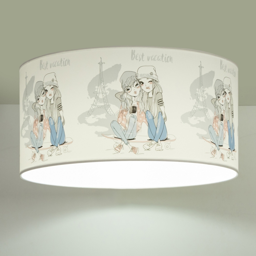 Plafoniera per cameretta GIRLS VIBES 1xE27/60W/230V Ø 40 cm Paris