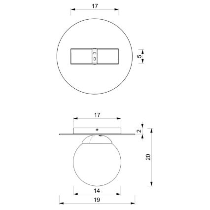 Plafoniera PLATO 1xE14/40W/230V d. 19 cm