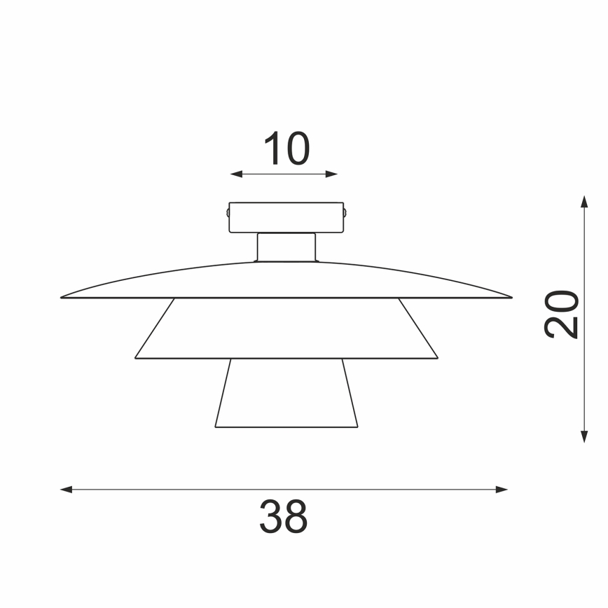 Plafoniera PLATO 1xE27/15W/230V Ø 32 cm antracite