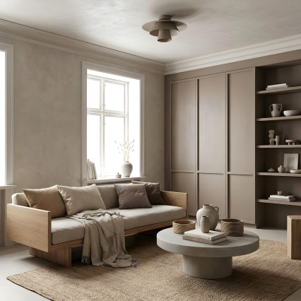 Plafoniera PLATO 1xE27/15W/230V Ø 32 cm beige