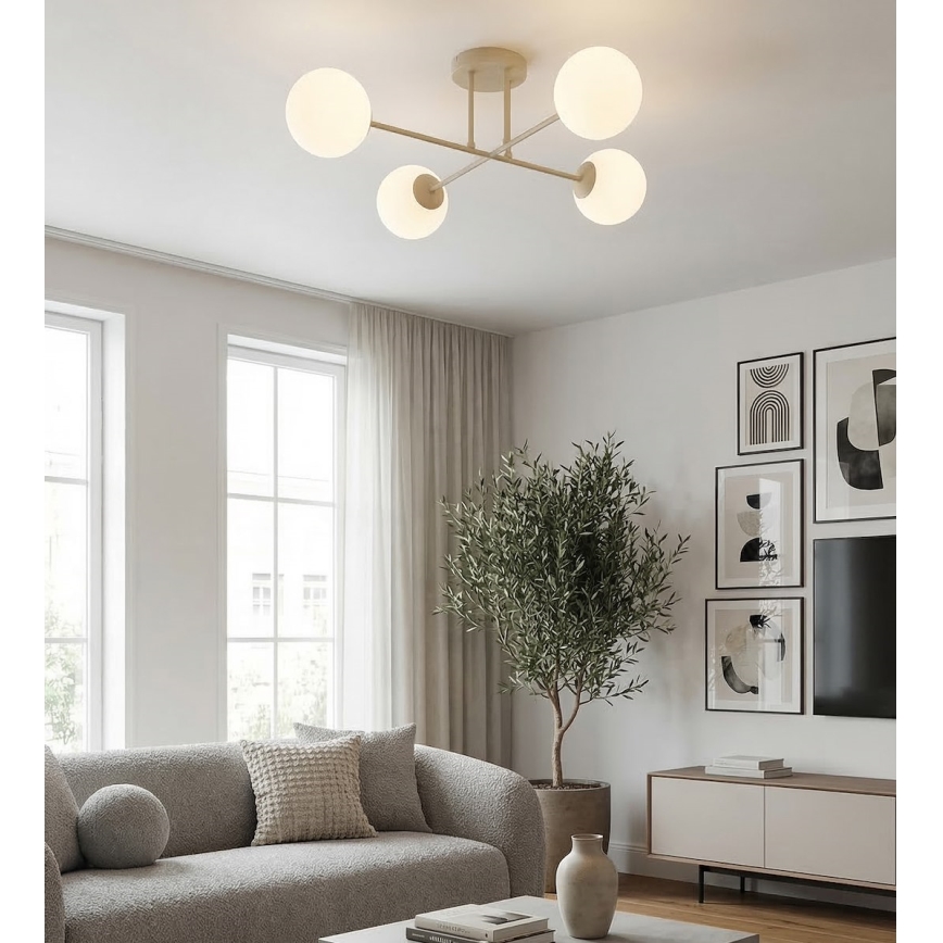 Plafoniera ROMA 4xE14/10W/230V beige