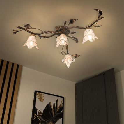 Plafoniera ROZETA 4xE14/40W/230V bronzo