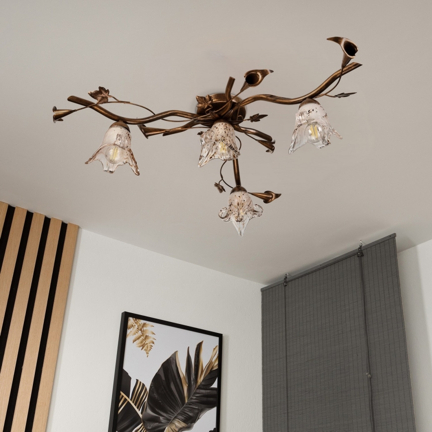 Plafoniera ROZETA 4xE14/40W/230V bronzo