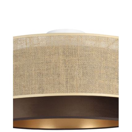 Plafoniera SARTA 1xE27/60W/230V Ø 45 cm marrone/iuta