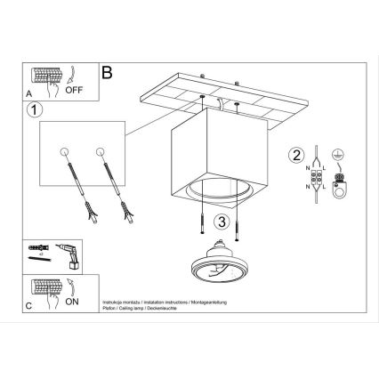 Plafoniera SEIDA 1xGU10/40W/230V