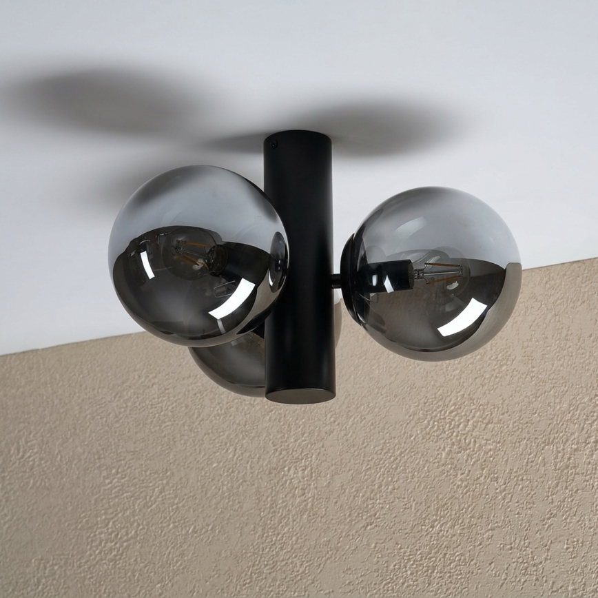 Plafoniera SFERIO 3xE14/5W/230V nero/nero fumé
