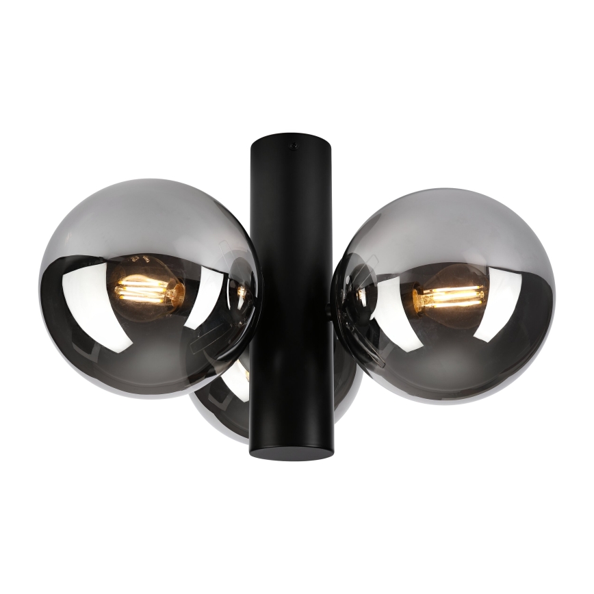 Plafoniera SFERIO 3xE14/5W/230V nero/nero fumé