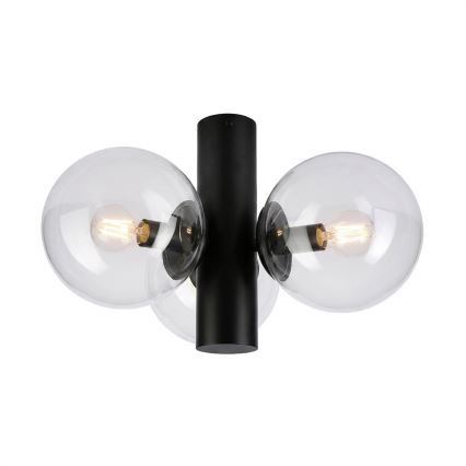 Plafoniera SFERIO 3xE14/5W/230V nero/trasparente